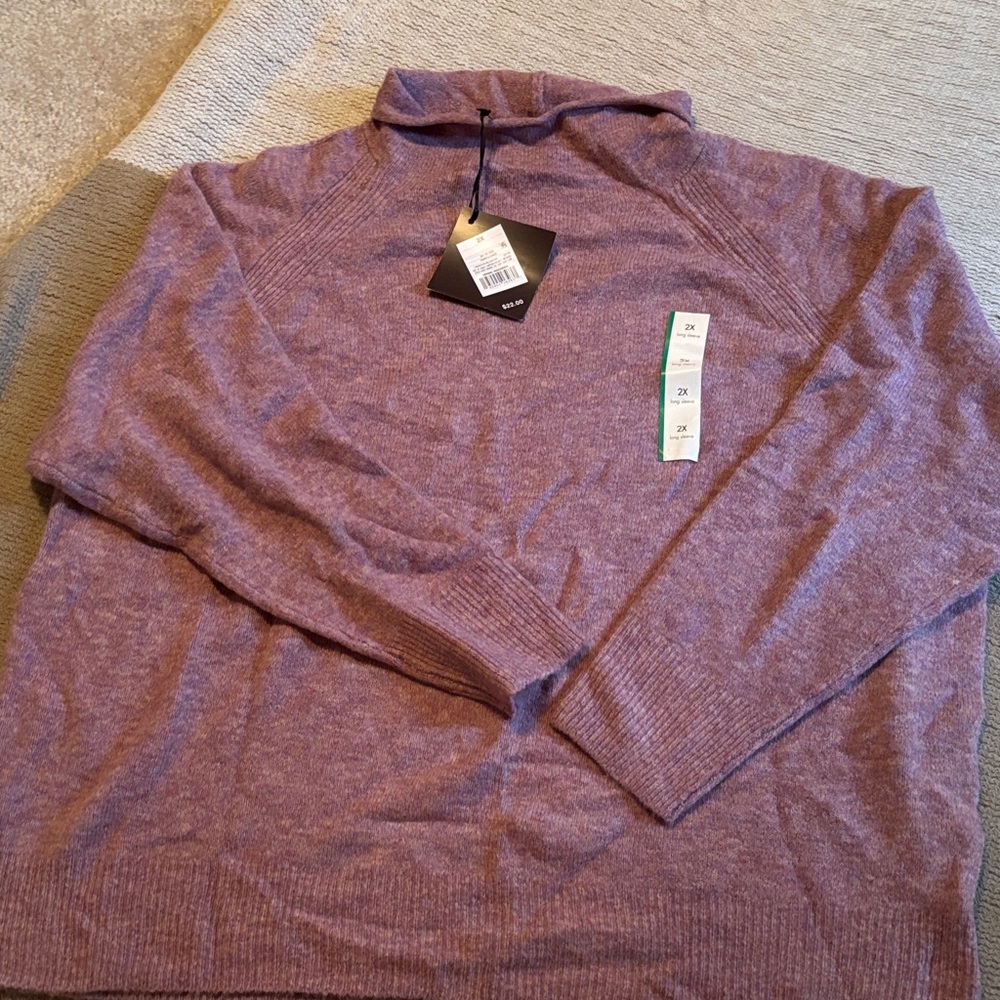 Ava & Viv Women's Purple Cowl Neck Sweater